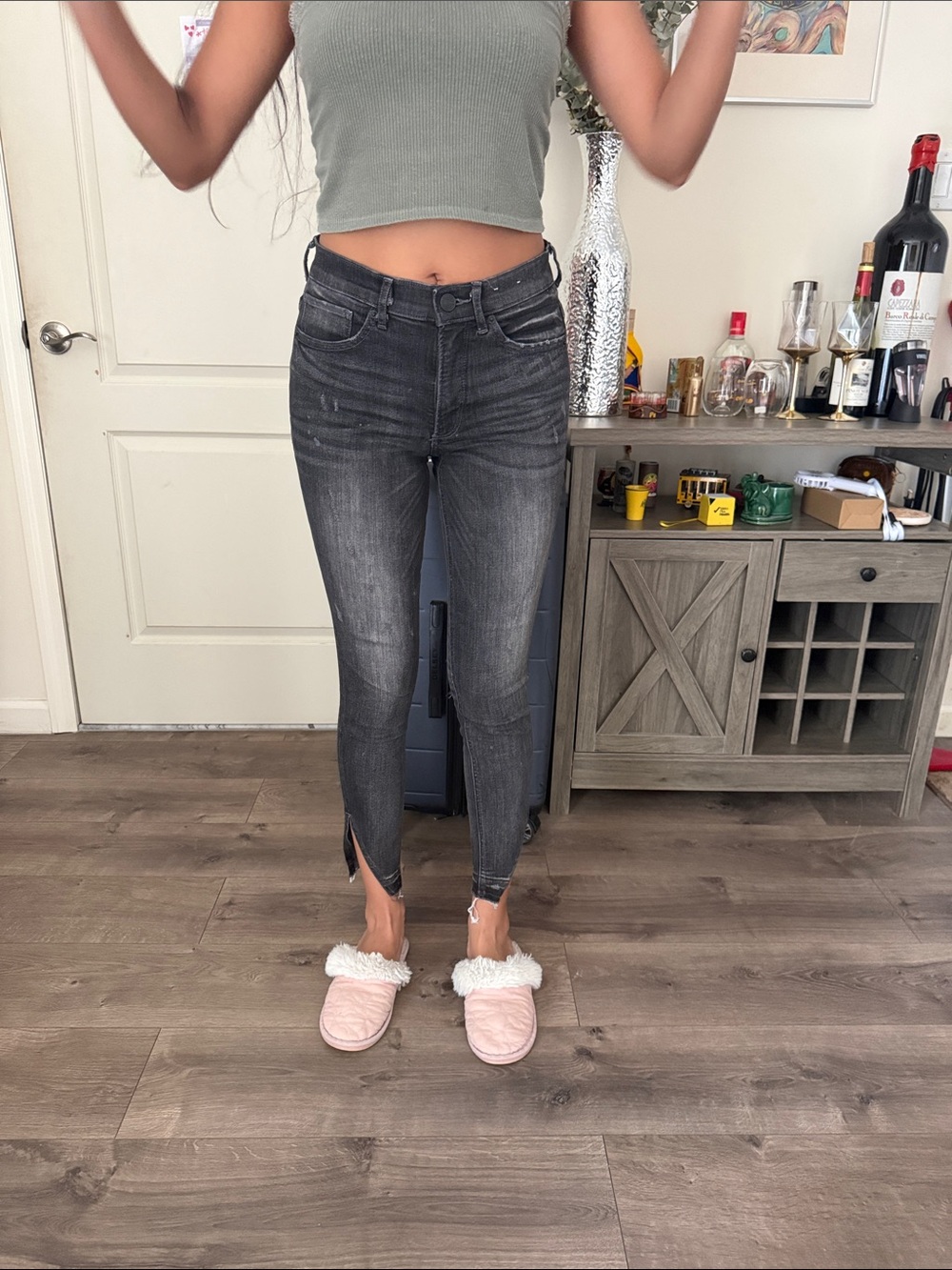 Express Black Washed Ankle Skinny Jeans - Picture 5 of 5